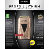 ANDIS PRO FOIL LITHIUM TITANIUM PROFESSIONAL FOIL SHAVER - COPPER