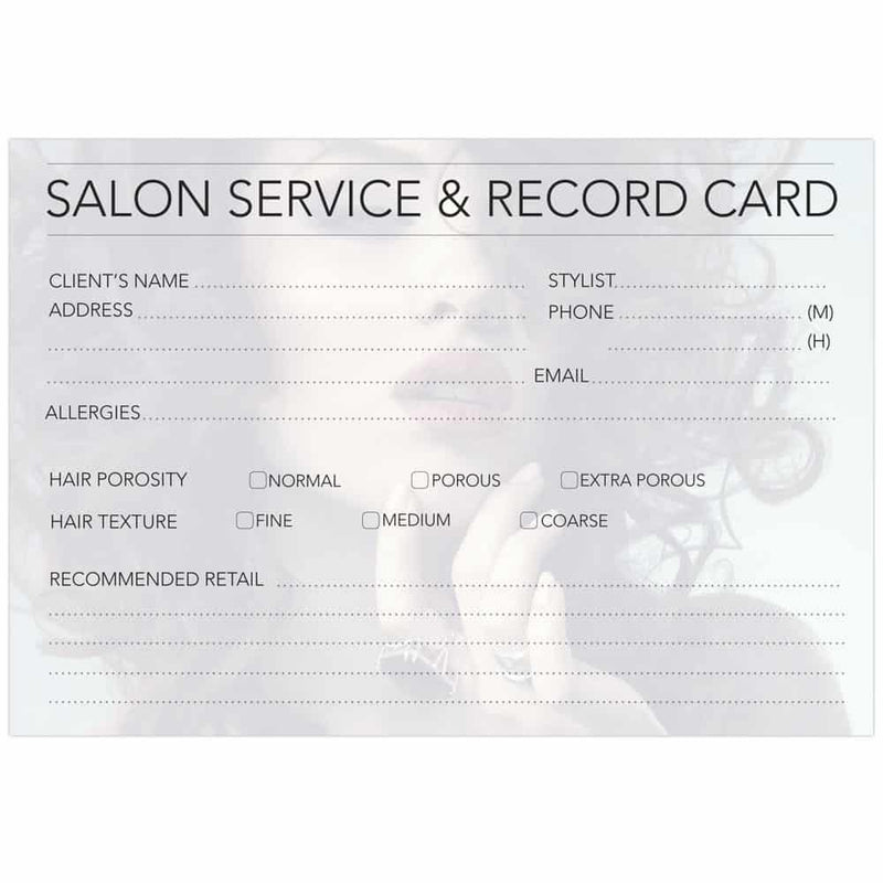 SALON RECORD CARDS 100PK