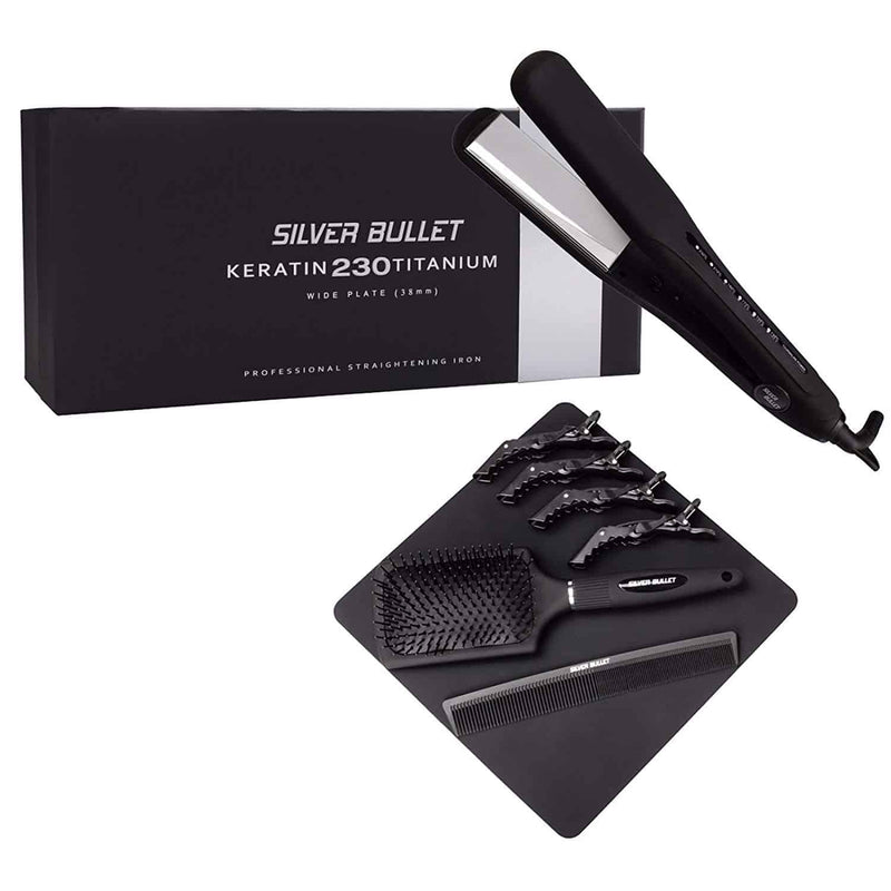 SILVER BULLET KERATIN 230 TITANIUM HAIR STRAIGHTENER WIDE PLATE