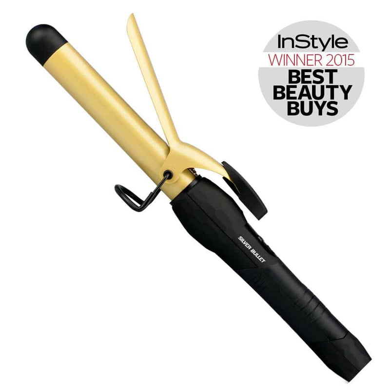 SILVER BULLET FASTLANE GOLD CERAMIC CURLING IRON 25MM