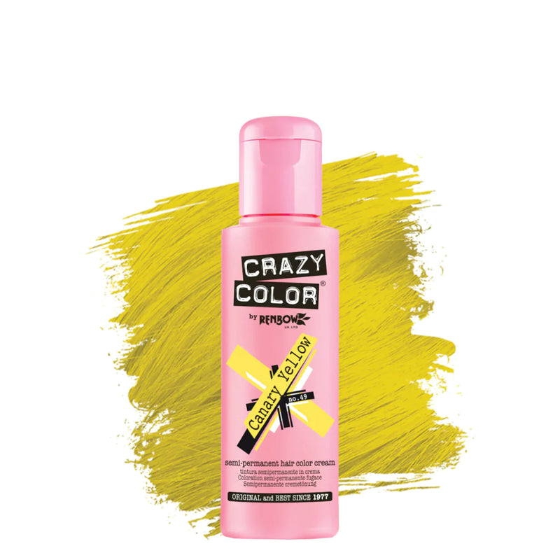 CRAZY COLOR  SEMI-PERMANENT HAIR COLOR CREAM -  CANARY YELLOW #49