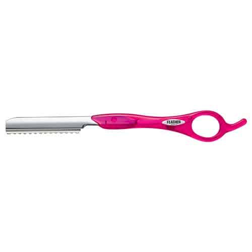 FEATHER STYLING RAZOR LONG HANDLE PINK