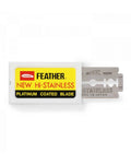 FEATHER NEW HI-STAINLESS - 5 PLATINUM COATED BLADES