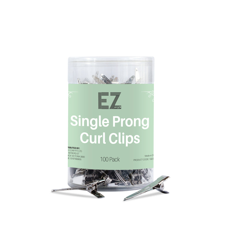EZ ESSENTIALS SINGLE PRONG CURL CLIPS - 100 PACK