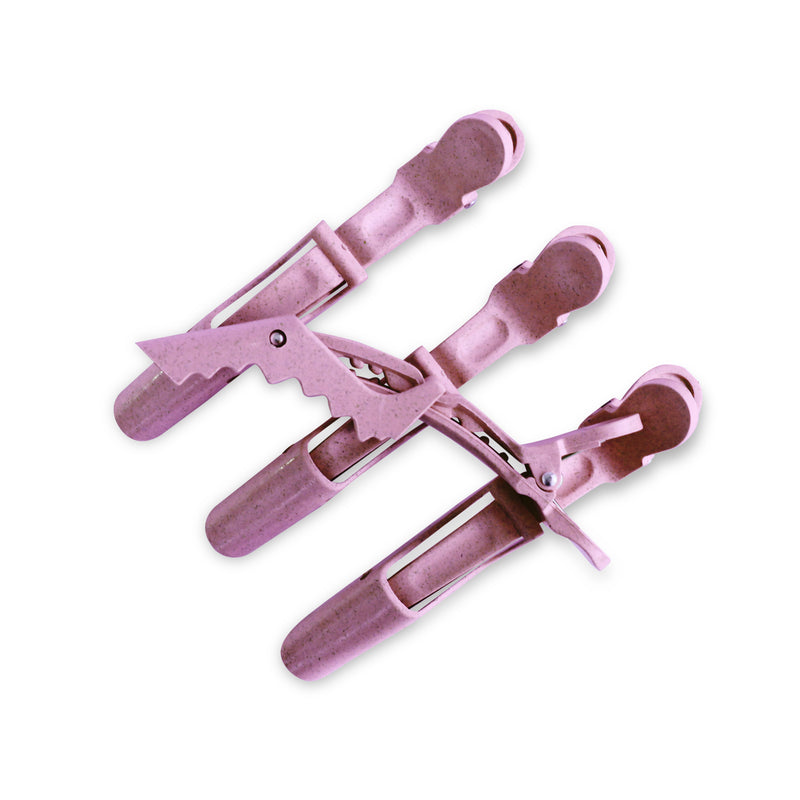 EZ ESSENTIALS WHEAT FIBRE CROCODILE CLIPS PINK - 4 PACK