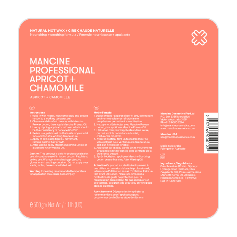 MANCINE APRICOT &amp; CHAMOMILE HOT WAX 500GM