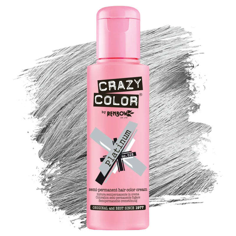 CRAZY COLOR SEMI-PERMANENT HAIR COLOR CREAM - PLATINUM #028