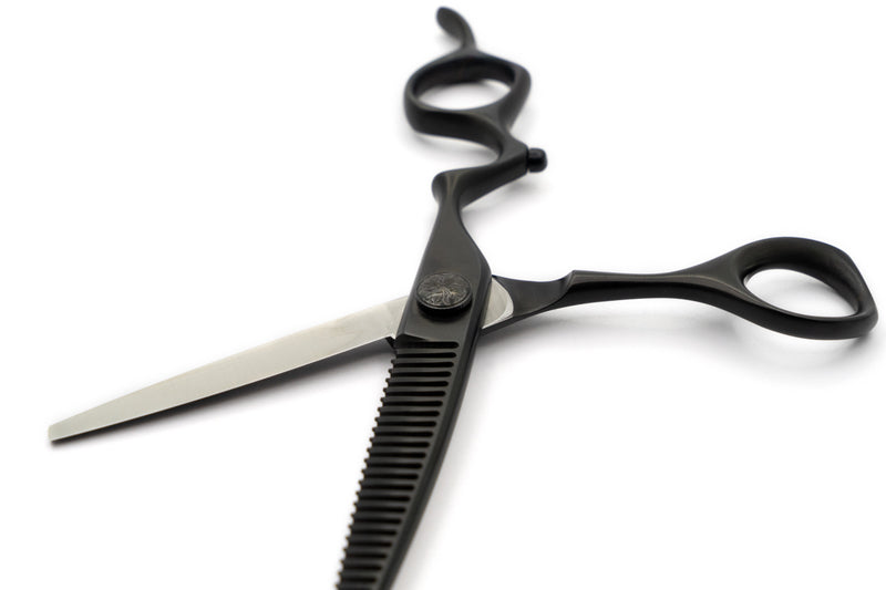 GLOBAL SCISSORS RAVEN MATTE BLACK BUNDLE - 6 OR 7 INCH SCISSOR AND 6 INCH THINNER