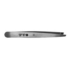 GRIP TWEEZER SLANTED TIP STAINLESS STEEL