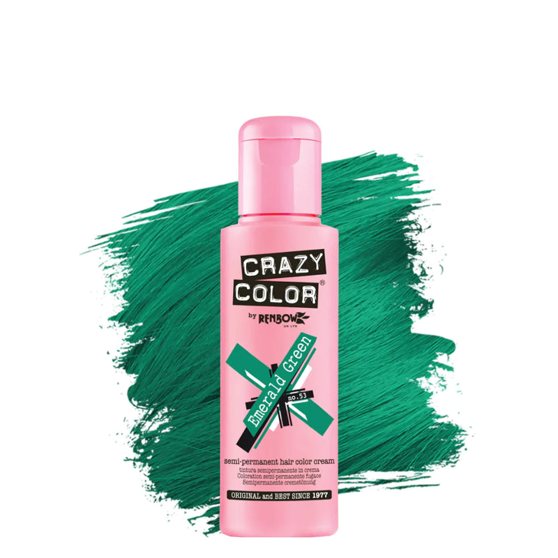 CRAZY COLOR  SEMI-PERMANENT HAIR COLOR CREAM -  EMERALD GREEN #53