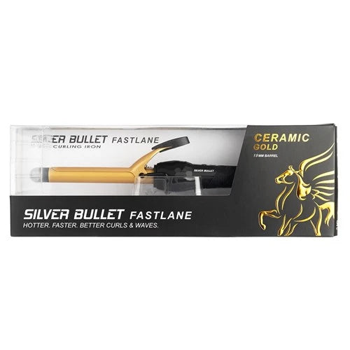 SILVER BULLET FASTLANE CERAMIC CURLING IRON GOLD - 19MM