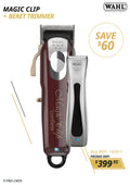 WAHL 5 STAR MAGIC CLIP CORD/CORDLESS CLIPPER & BERET CORDLESS TRIMMER COMBO