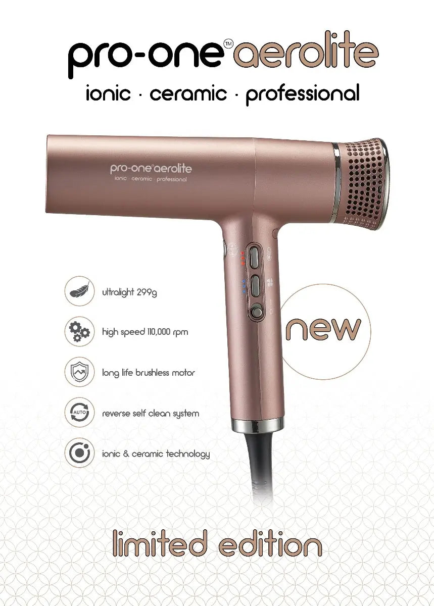 PRO-ONE AEROLITE HAIRDRYER - ROSE GOLD Hover Image