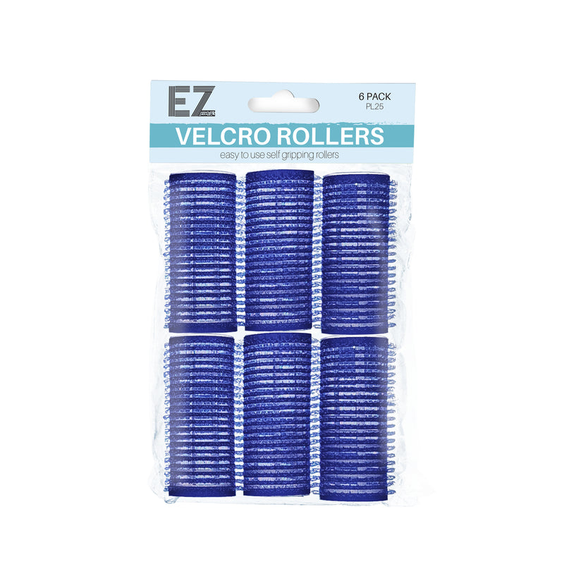 EZ ESSENTIALS VELCRO ROLLERS 25MM BLUE - 6 PACK
