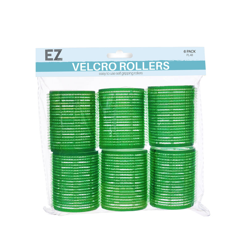 EZ ESSENTIALS VELCRO ROLLERS 48MM GREEN - 6 PACK