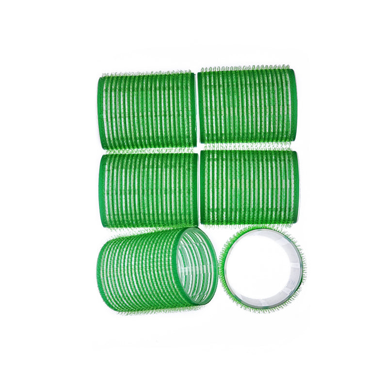EZ ESSENTIALS VELCRO ROLLERS 48MM GREEN - 6 PACK