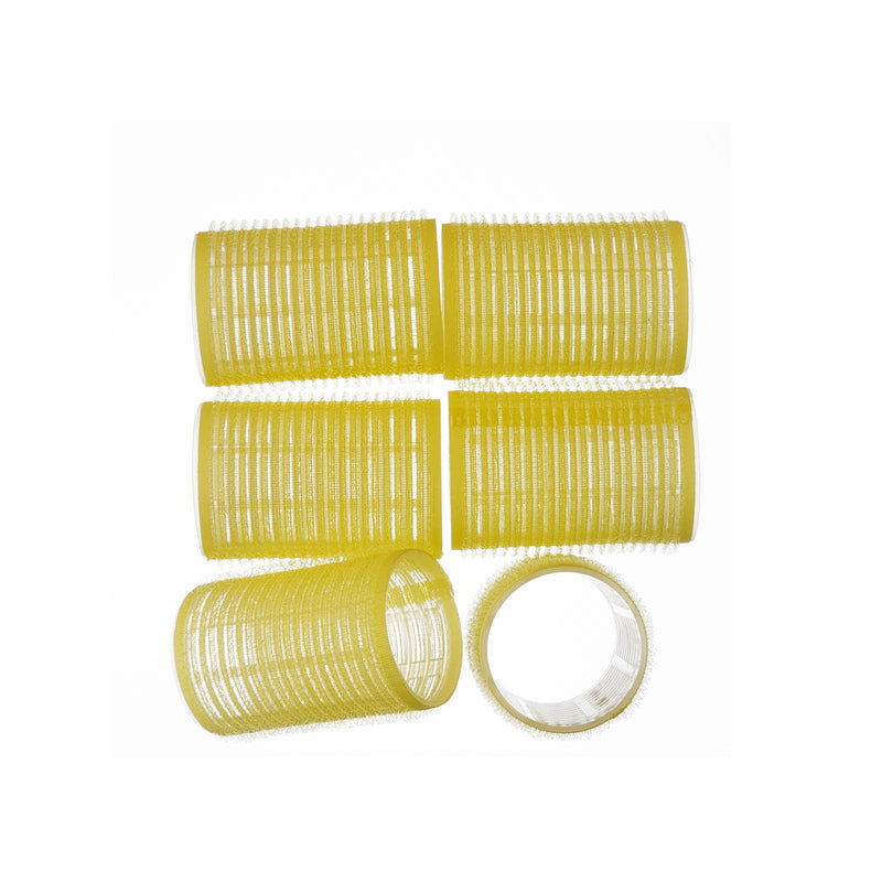 EZ ESSENTIALS VELCRO ROLLERS 40MM YELLOW - 6 PACK